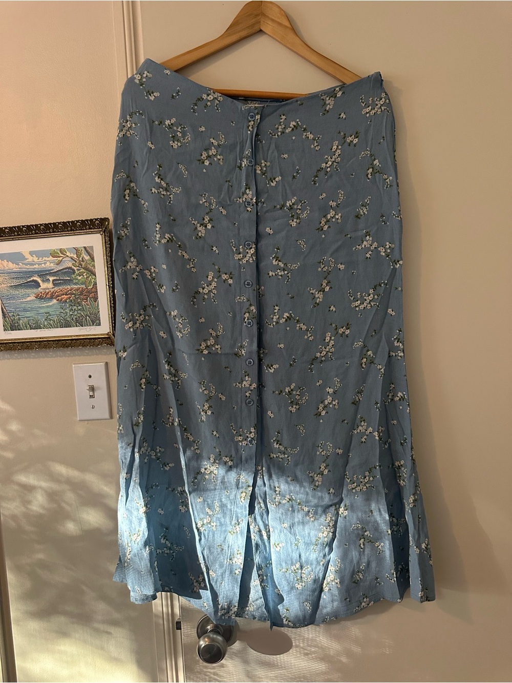 Blue Floral Maxi Skirt - Picture 1 of 3